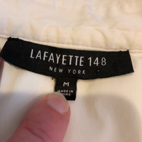 Lafayette 148 white sleeveless button down top size Medium - Picture 10 of 16